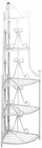 vidaXL Pflanzentreppe Blumenregal Standregal Eckregal Blumentreppe Stahl weiss, Weiss