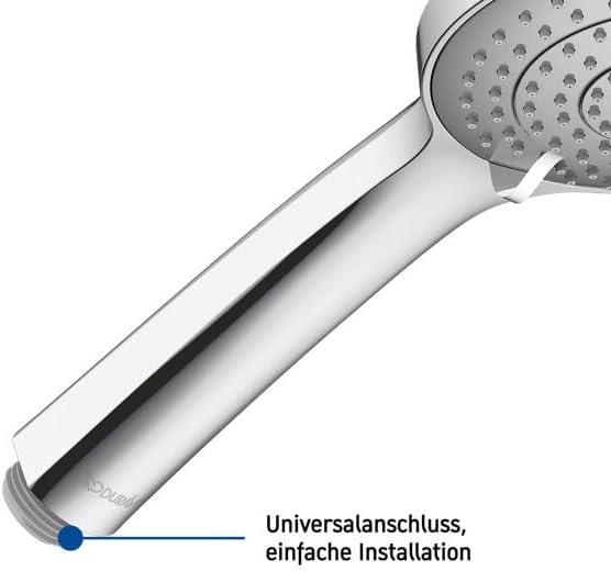Duravit Universal Duschkopf, Duschbrause mit 3 Strahlarten (Rain, Intense Rain, Soft Rain), Handbrau