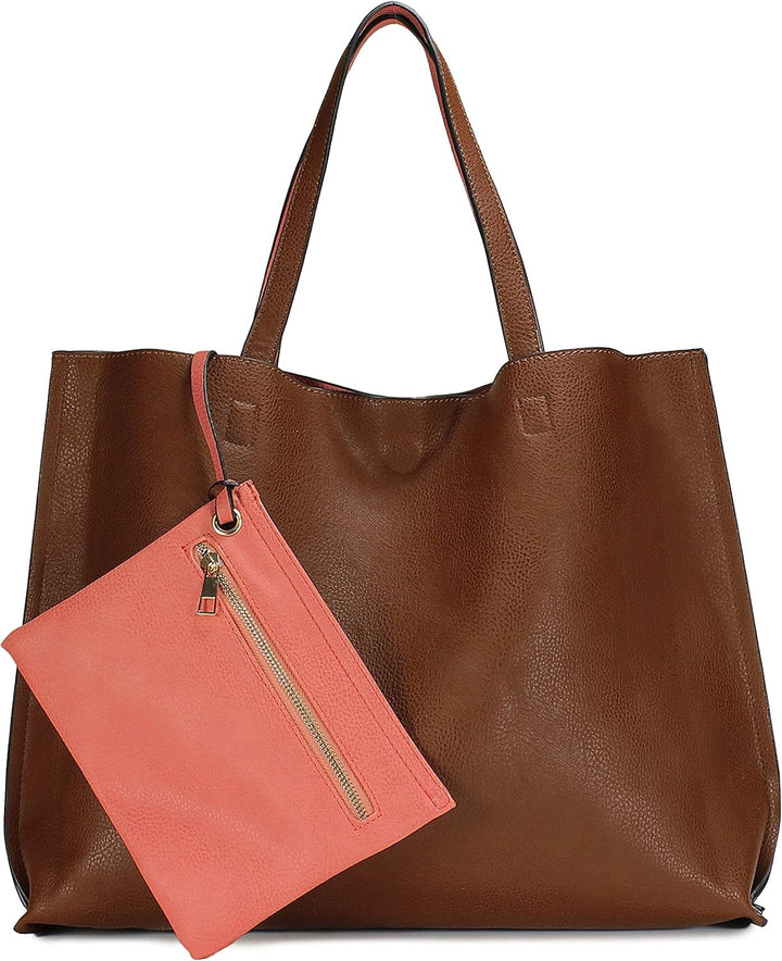 Scarleton stilvolle reversible tote handtasche für Damen, vegan leder schultertasche, hobo tasche, s
