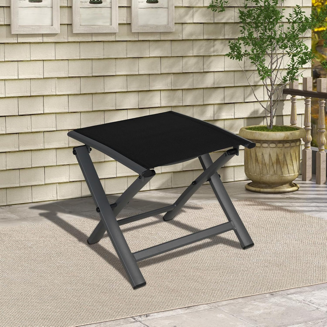 Grand patio Gartenhocker, Klapphocker aus Aluminium und Textilene, Wetterfest und leicht Trocknend,