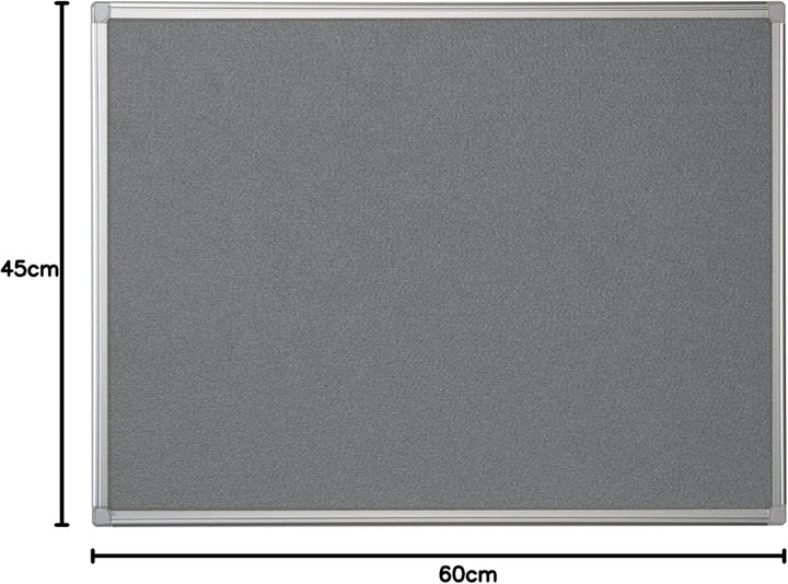 Bi-Office FA0242170 Pinnwand Maya, Filztafel Mit Aluminiumrahmen, Graue Filzoberfläche, 60 x 45 cm G
