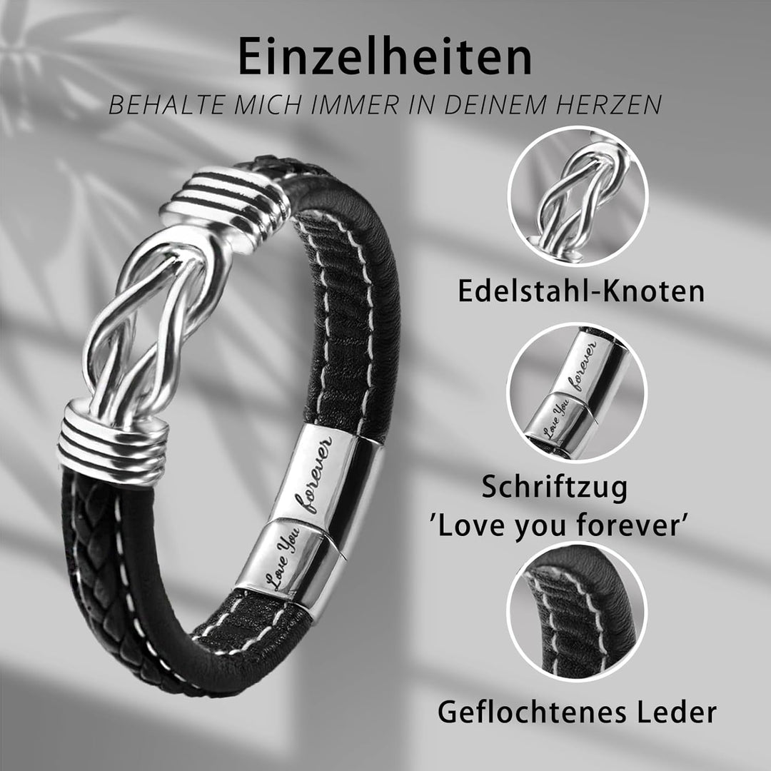 CheersLife Armband Herren Lederarmband Sohn Geschenk von Mama Papa Armband für Meinen Sohn Geburtsta