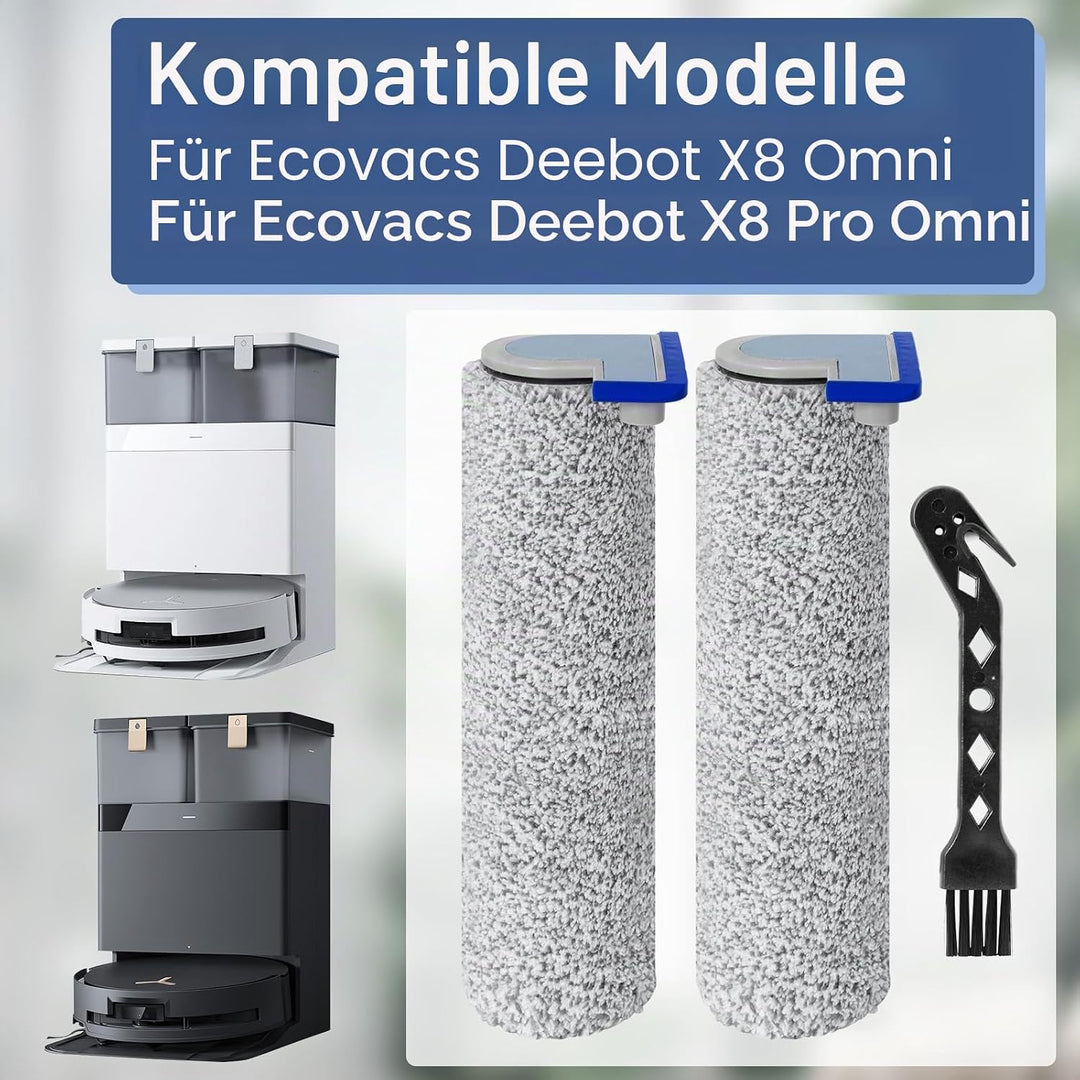 Bürstenrolle Ersatzteile für Ecovacs Deebot X8 Pro Omni / x8 Omni Roboter Staubsauger Zubehör, 2 Wis