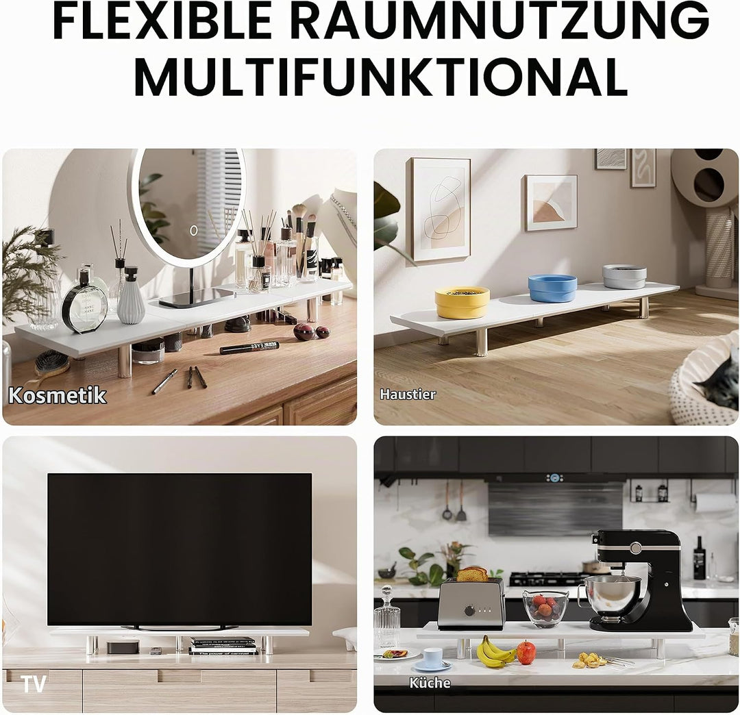 Fenge Grosser Monitorständer 100cm Dual Monitor Stands Riser mit Höhenverstellbarem Bein,Multifunkti