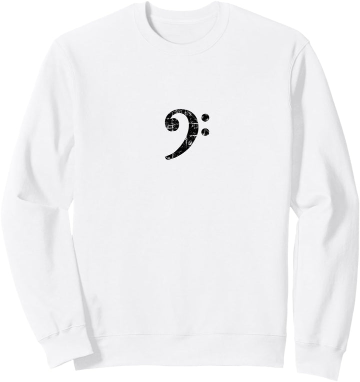 Bass Schlüssel (Vintage Schwarz Center) Bassist Bassisten Sweatshirt