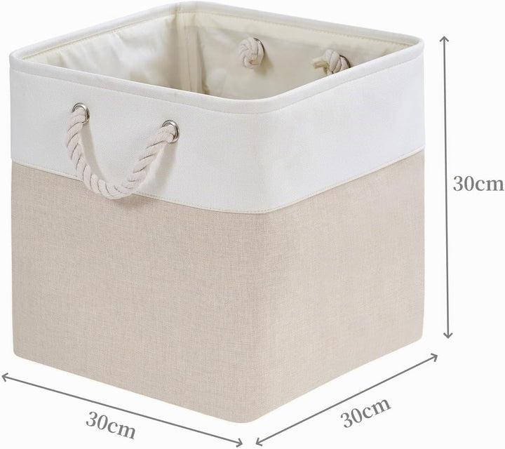 Mangata 30x30x30cm Aufbewahrungsbox Stoff, Aufbewahrungskorb zum Organisieren von Kleidung und Spiel