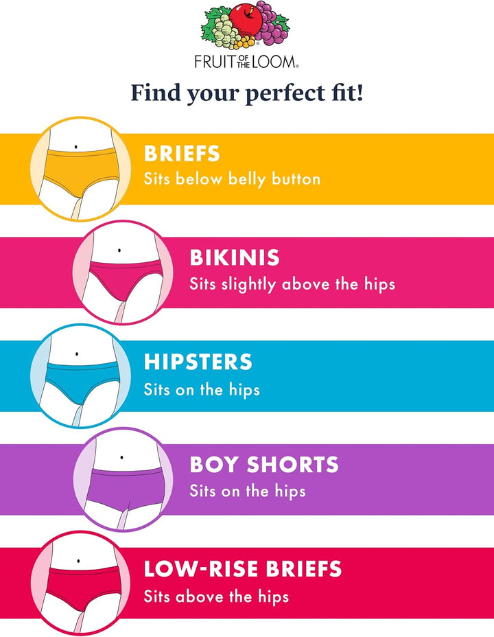 Fruit of the Loom Mädchen Cotton Brief Underwear Multipacks Slip (14er Pack) 4 Slip – 10er-pack – We