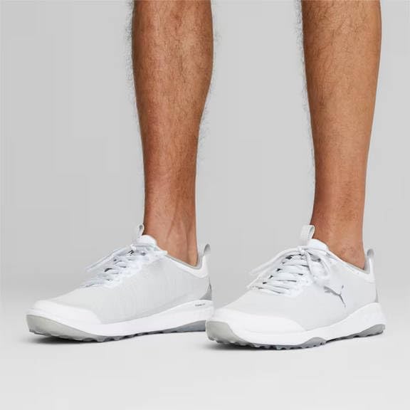 PUMA Herren Fusion Pro Golfschuh 41 EU Puma Weiss Puma Silber Flach Hellgrau, 41 EU Puma Weiß P