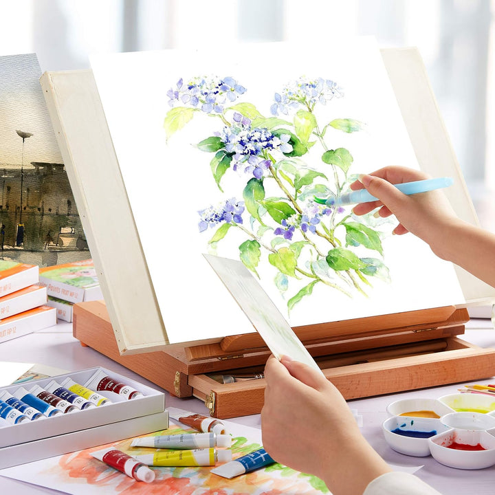 ESENG® Premium Aquarellpapier DIN A4-40x Blätte - 300GSM - Weiss, Aquarellblock, Malblock Papier für