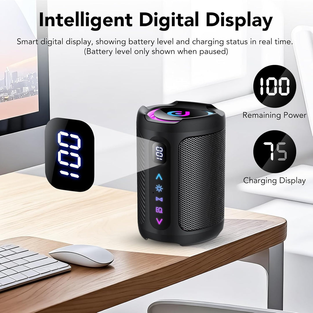 aowoka Bluetooth Lautsprecher mit Licht, 2026 Musikbox Tragbarer Box, Bluetooth 5.4, 30 St, Verbesse