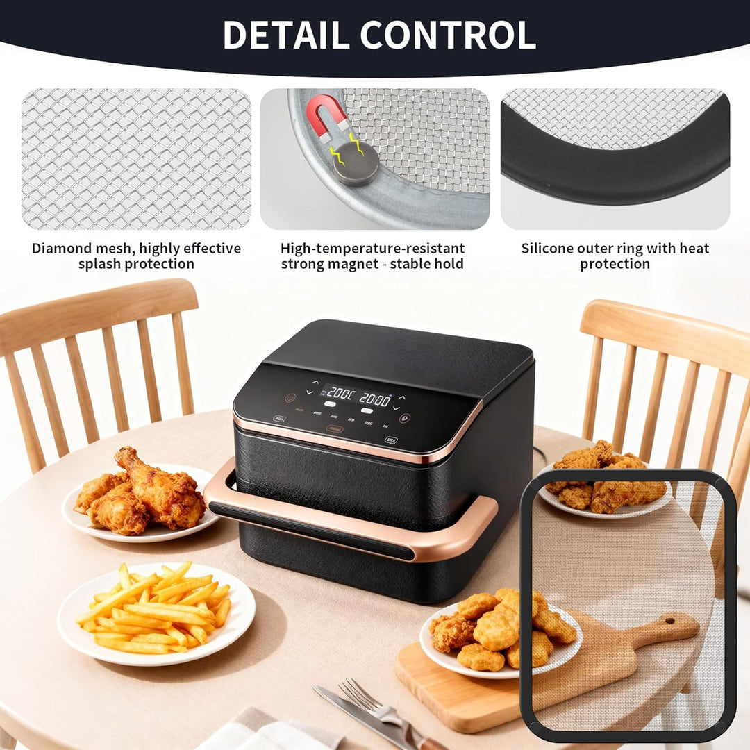 2 Stück Magnetischer Edelstahl Spritzschutz für Cosori Airfryer 8,5L Dual Blaze TwinFry 10L, Spritzs