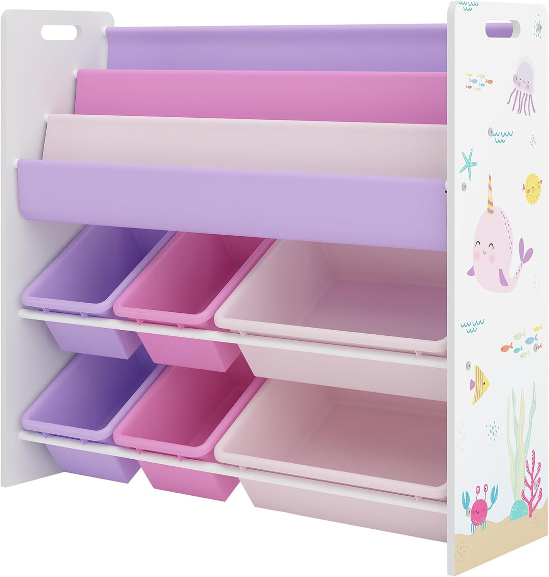[en.casa] Kinderregal Rødøy Bücherregal für Kinder mit 6 Kisten Spielzeugregal 78 x 86 x 27 cm Spiel