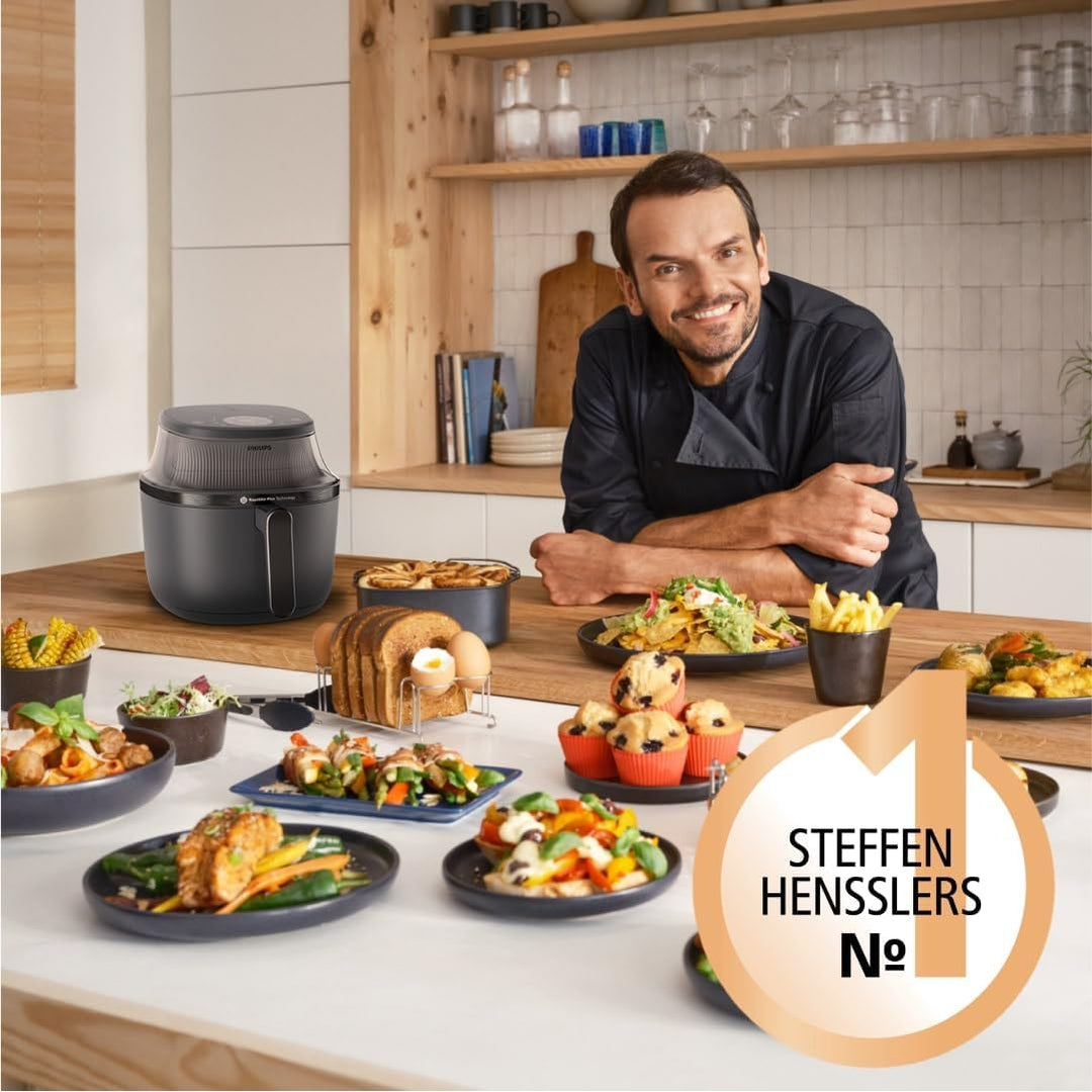 Philips Airfryer 3000 Series 6.2L, Sichtfenster, 16-in-1 Airfryer, RapidAir Plus Technologie, wenige