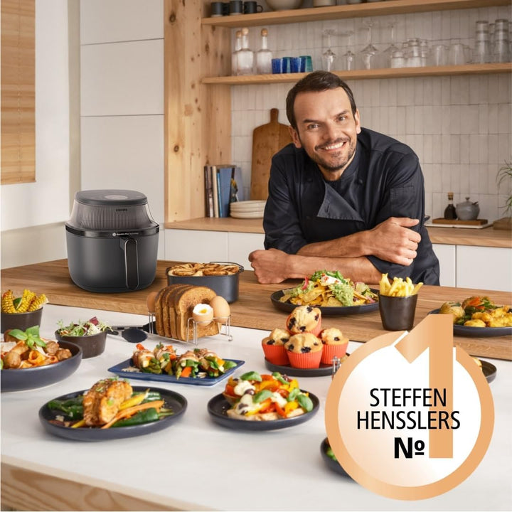 Philips Airfryer 3000 Series 6.2L, Sichtfenster, 16-in-1 Airfryer, RapidAir Plus Technologie, wenige