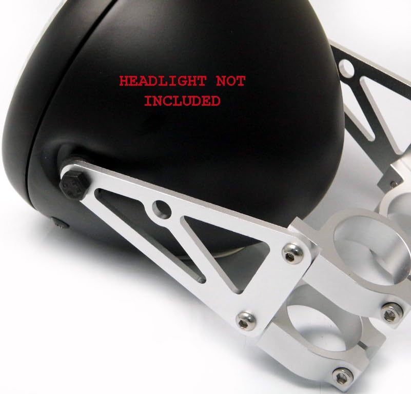 Paar 46-47mm Motorrad Scheinwerfer-Halter - Gabel Montiert - CNC Alu Gebürstet Hochwertig