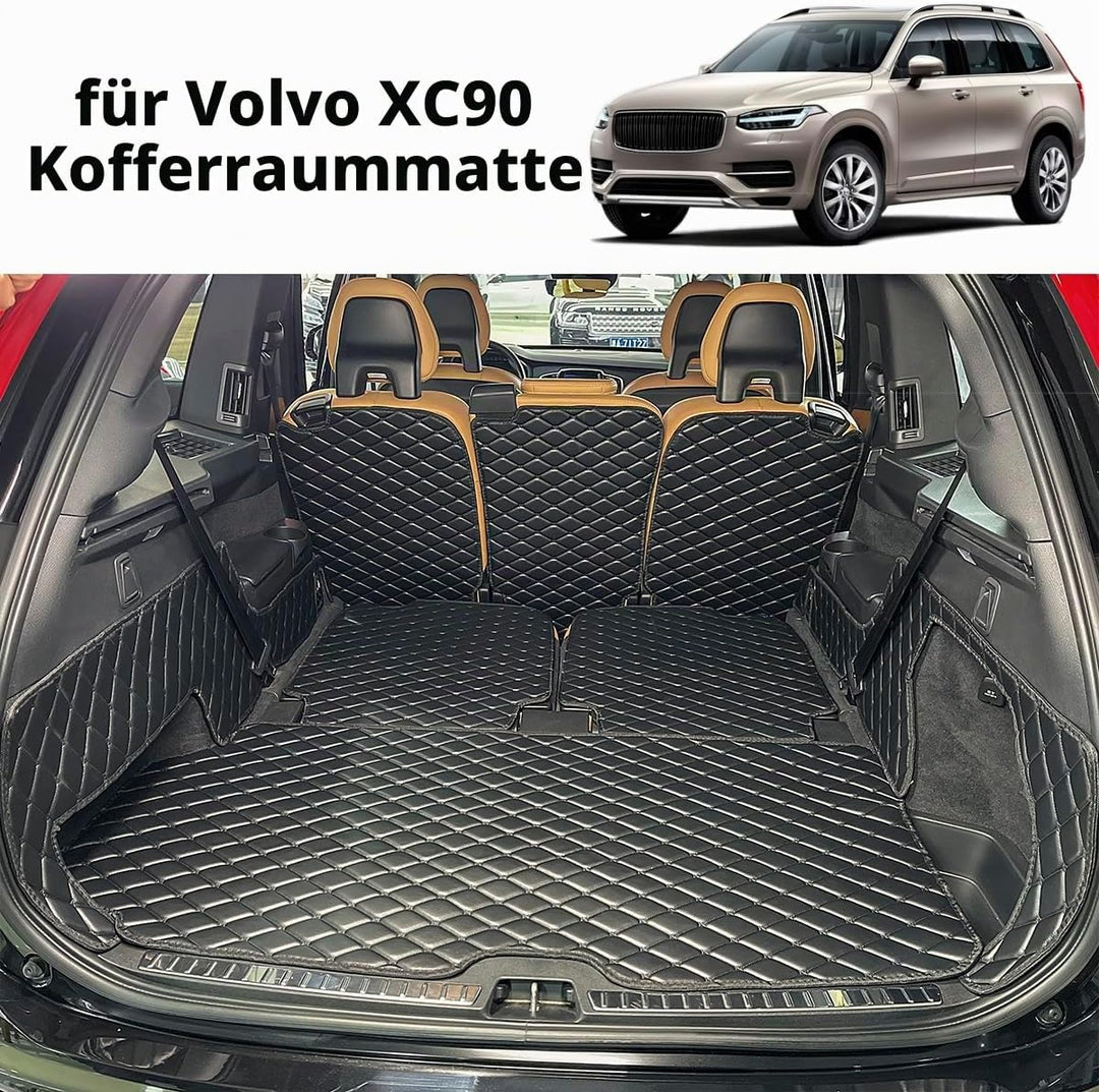 Kofferraumwanne kompatibel mit Volvo XC90 2016–2024 (7-Sitzer) Kofferraummatte Kofferraumabdeckung