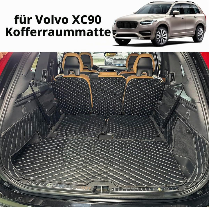 Kofferraumwanne kompatibel mit Volvo XC90 2016–2024 (7-Sitzer) Kofferraummatte Kofferraumabdeckung