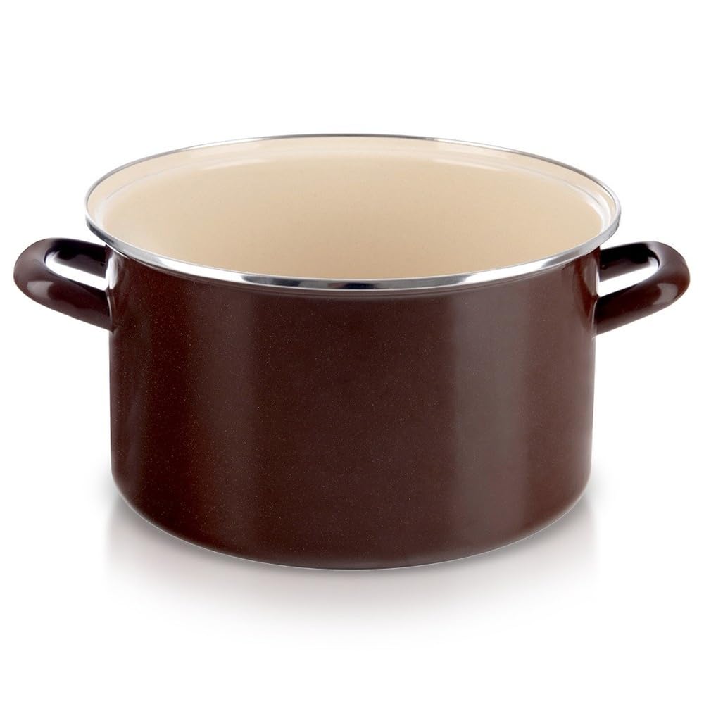 orion group Emaille-Topf Kochtopf Schmortopf emailliert braun Brown 30 cm | 10 L