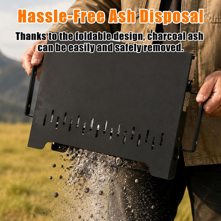GFTIME Klappgrill Camping Grill Holzkohlegrill Tischgrill für Outdoor BBQ, Edelstahl Tragbar Faltbar