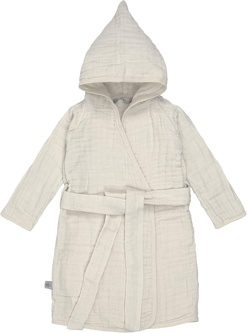 LÄSSIG Kinder Bademantel Baumwolle/Muslin Bathrobe milky 12 - 18 Monate 18 Monate Milky, 18 Monate M