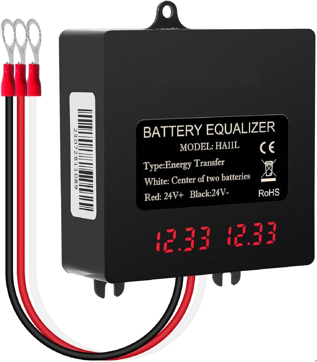 DEWIN Batterie-Balancer, Batterie-Equalizer 24V Digitalanzeige 2 x 12V Batterie-Balancer for Blei-Sä