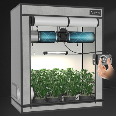 Aygrochy 200mm Inline-Rohrventilator mit variabler Geschwindigkeitskontrolle, Abluftventilator für H