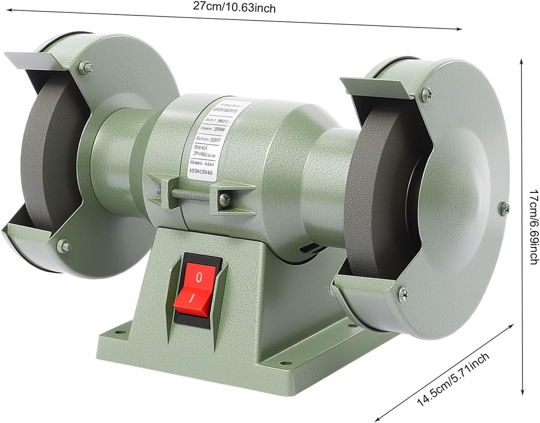 Mini Doppelschleifer 250W, 2800 U/min – Schärfen & Polieren von Metall | Kompakte Tischschleifmaschi