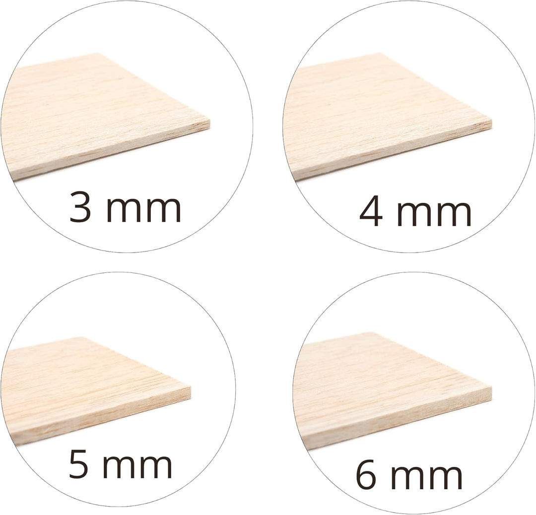 Materia Prima Balsaholz für Bastel- und Kunstprojekte. Leichtes Holzbrett für den Modell- und Flugze