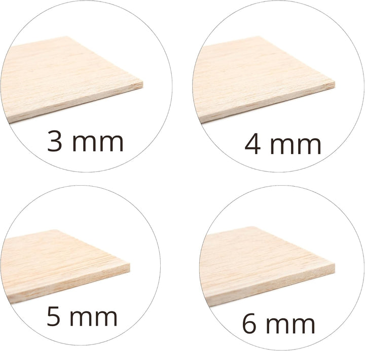 Materia Prima Balsaholz für Bastel- und Kunstprojekte. Leichtes Holzbrett für den Modell- und Flugze