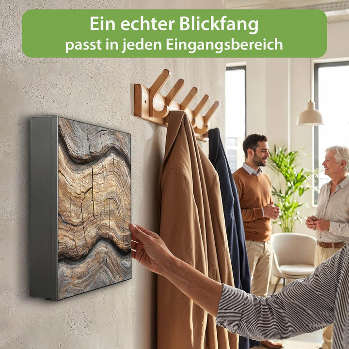 banjado Grosser Schlüsselkasten Glas - Schlüsselbox 30x30cm mit 50 Haken - Schlüsselkasten modern fü