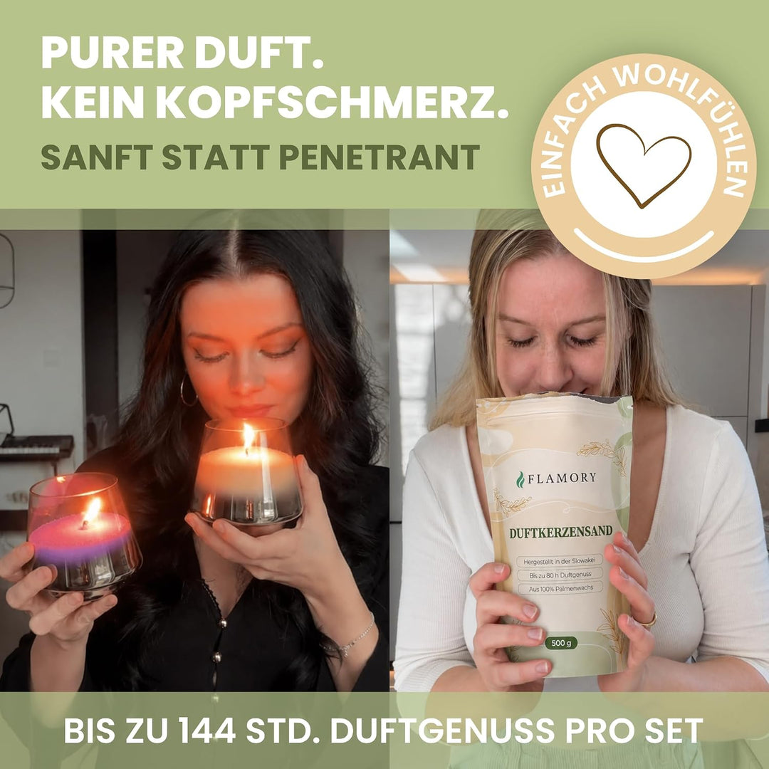 Kerzensand mit Duft Discovery Set 6x150g – [Orange/Vanille/Lavendel/Verbena/Rose/Sandelholz] – 18 Do