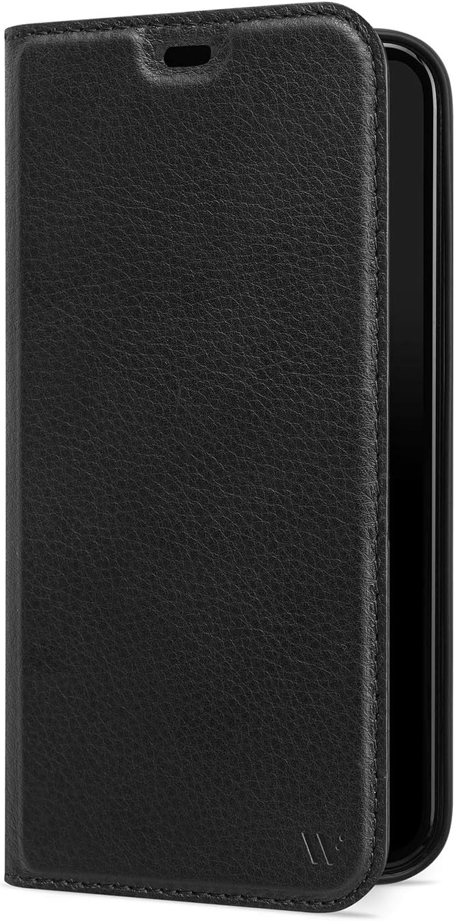 WIIUKA Hülle für iPhone 12/12 Pro Lederhülle, Deutsches Premium Leder, mit Kartenfach, extra Dünn, H