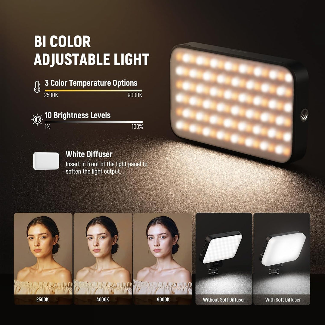 NEEWER Entry Level Version Magnetisches Selfie Licht kompatibel mit iPhone, 2500-9000K CRI80 2000mAh