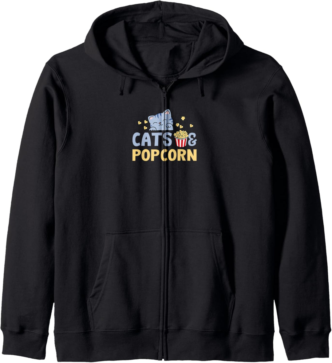Katzen und Popcorn Süsses Kätzchen Popcorn und Filme Kapuzenjacke
