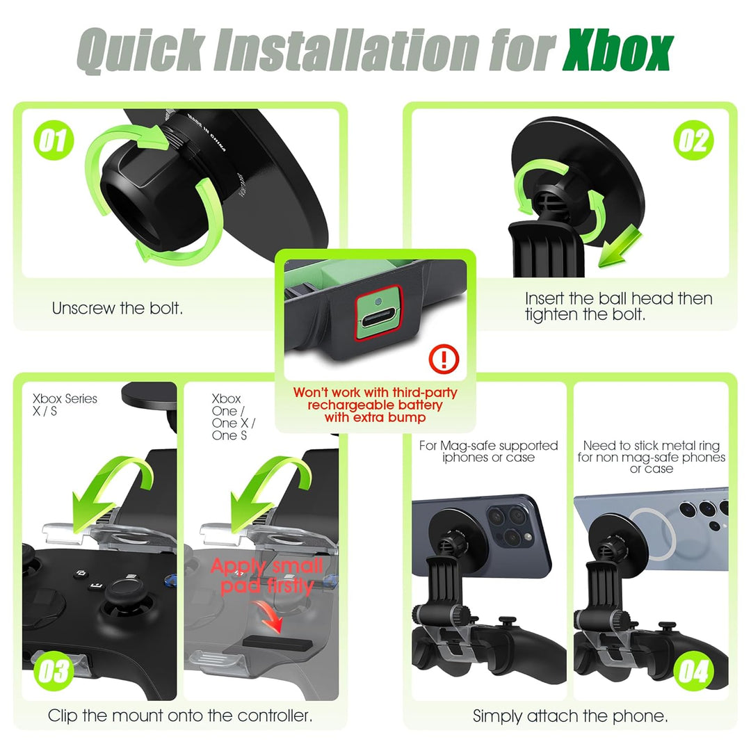 Telefonhalterung Clip für Magnetcontroller kompatibel mit Xbox Series X/S Controller, Mag-Safe verst