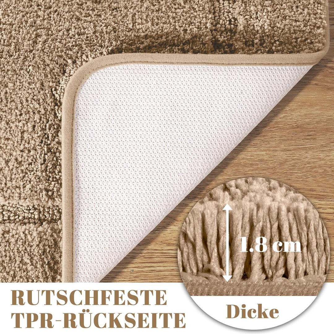 Badematte 60x150 cm, Einzelstück, Hochflor Mikrofaser, rutschfest & Waschbar, Saugfähig Gross Duscht