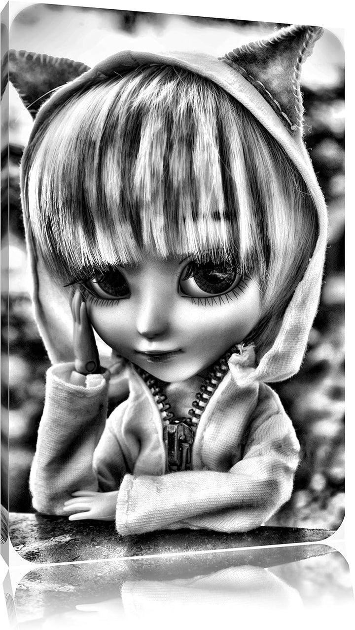 Pixxprint Pullip-Puppe / 100x70cm Leinwandbild bespannt auf Holzrahmen/Wandbild Kunstdruck Dekoratio