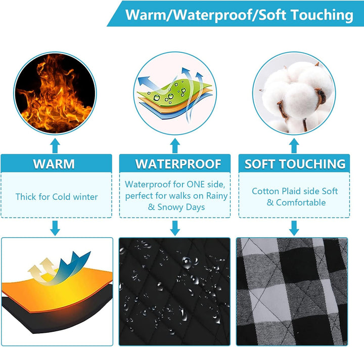 Geyecete Hundemantel Dackel, Dackel Wintermantel, Warmer Quilten Dackelmantel mit Geschirr Loch,Wind