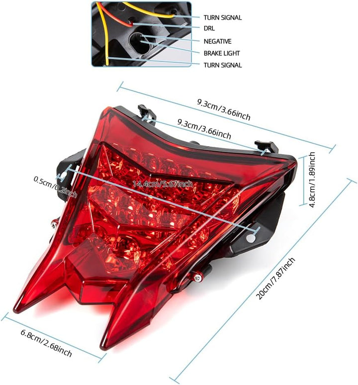 12V Motorrad Rücklicht LED Bremslicht Kennzeichenbeleuchtung Rotlicht Kompatibel mit HP4 S1000R S100