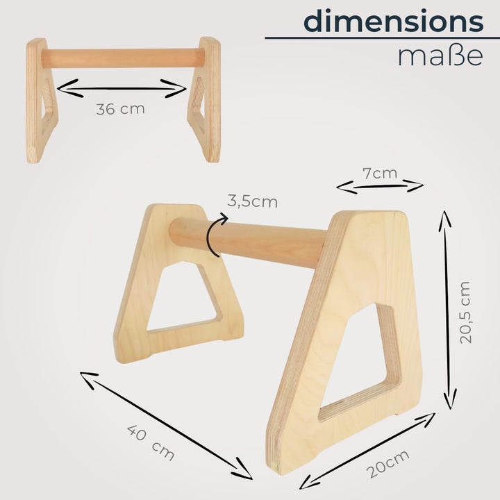 Push-Up Handles – Ergonomische Liegestützgriffe aus Holz für Calisthenics, Krafttraining & Yoga, sta