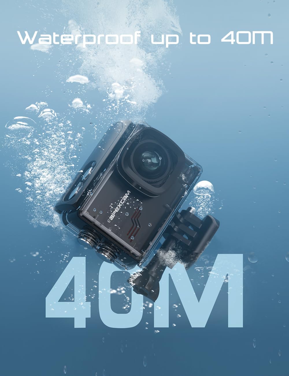 Apexcam M80 mit 64G Karte Action Cam 4K60FPS 48MP WLAN Sportskamera Unterwasserkamera 40m Wasserdich