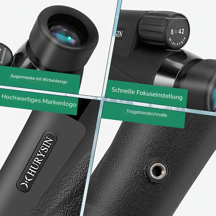 HD 8 x 42 Monokular – mit optischem HD-System, verbesserter Griffigkeit, wasserdicht, beschlagsicher