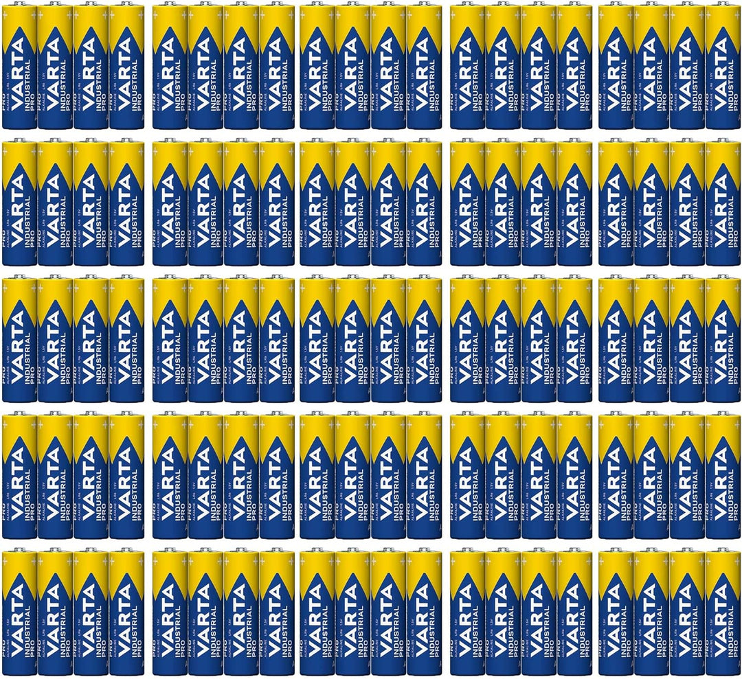 Varta 100 x Varta 04006 Batterien Alkaline, Mignon, AA, LR06, 1.5V Industrial, Shrinkwrap