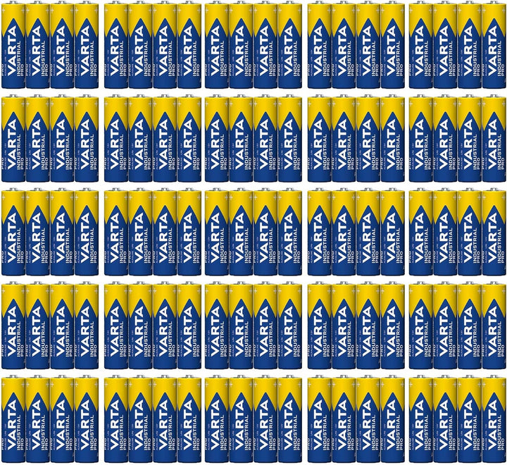 Varta 100 x Varta 04006 Batterien Alkaline, Mignon, AA, LR06, 1.5V Industrial, Shrinkwrap