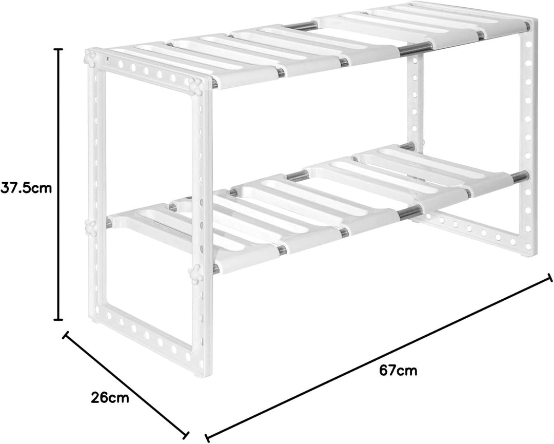 EYEPOWER Unterschrankregal Teleskop Spülschrankregal Regaleinsatz 39-67 cm Weiss