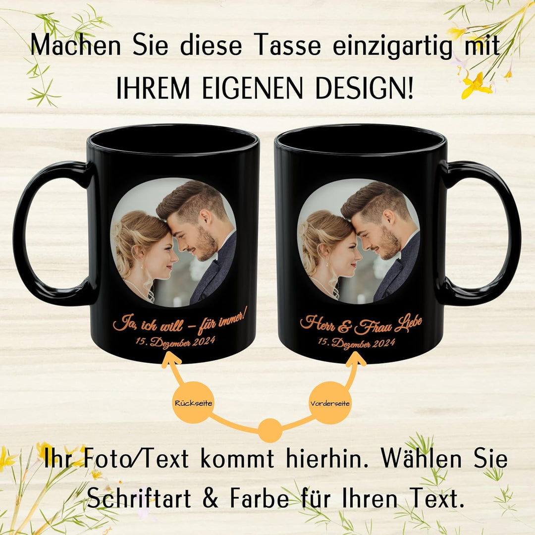 Individuelle Tasse mit Bild oder Text Ihrer Uploads, personalisierte Tasse, mikrowellen- und spülmas