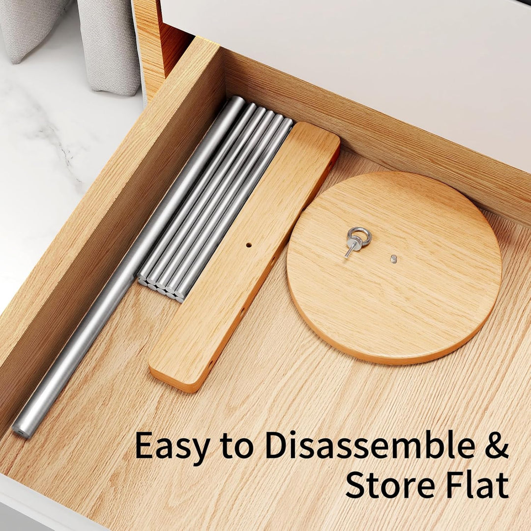 Nudeltrockner Nudelständer Pastatrockner Holz mit 10 Abnehmbar Arme Edelstahl 304 Pasta-Trocknung fü