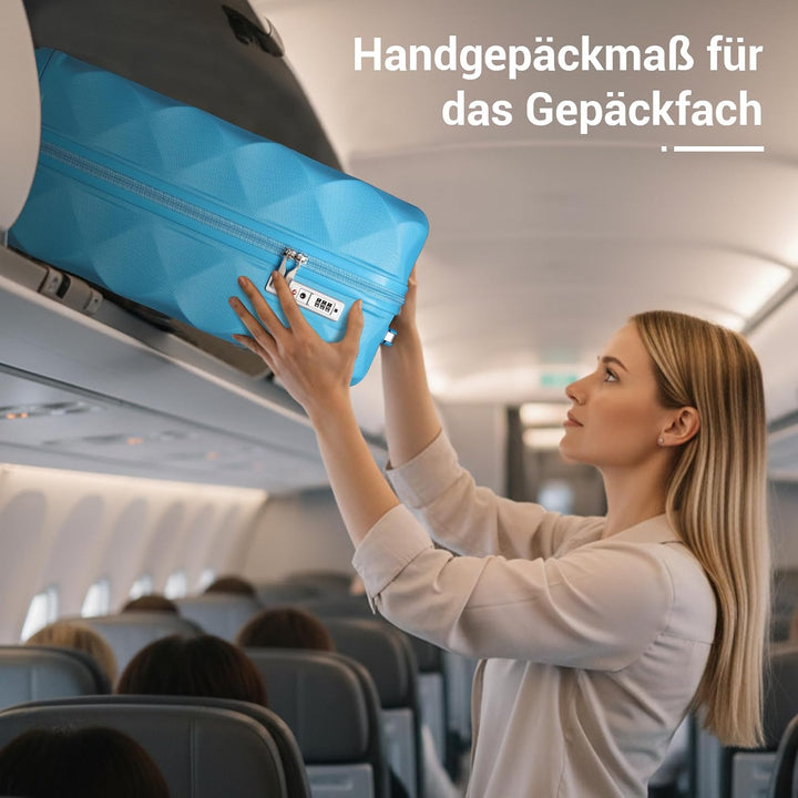 British Traveller Handgepäck Koffer 54x36.5x21.5 cm, Hartschalen Reisekoffer aus ABS+PC mit TSA-Schl