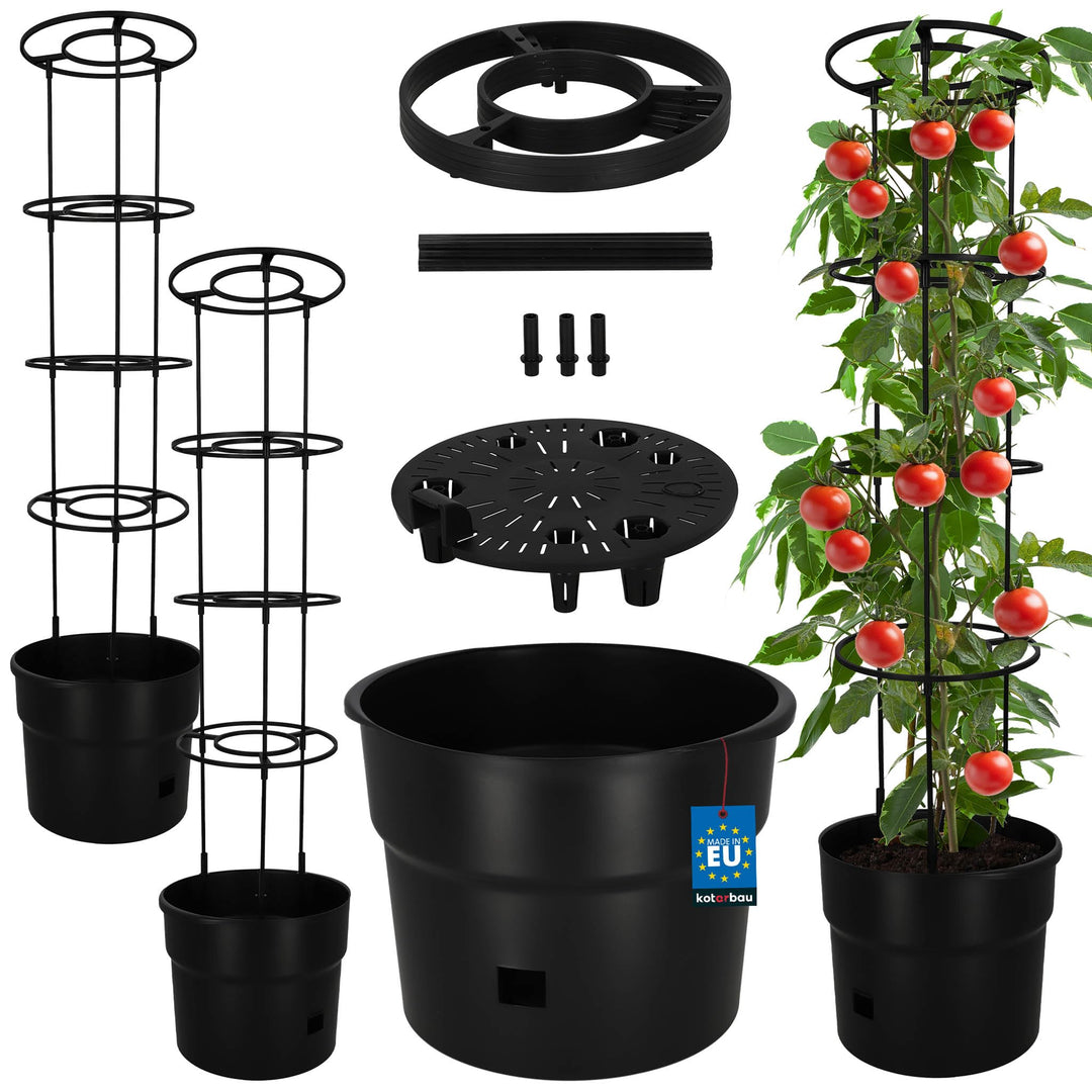 KOTARBAU® 2er Set Tomaten Rankhilfe - Anzuchttöpf - ⌀ 35 cm H: 128 cm - Pflanzkübel - Blumenkasten -