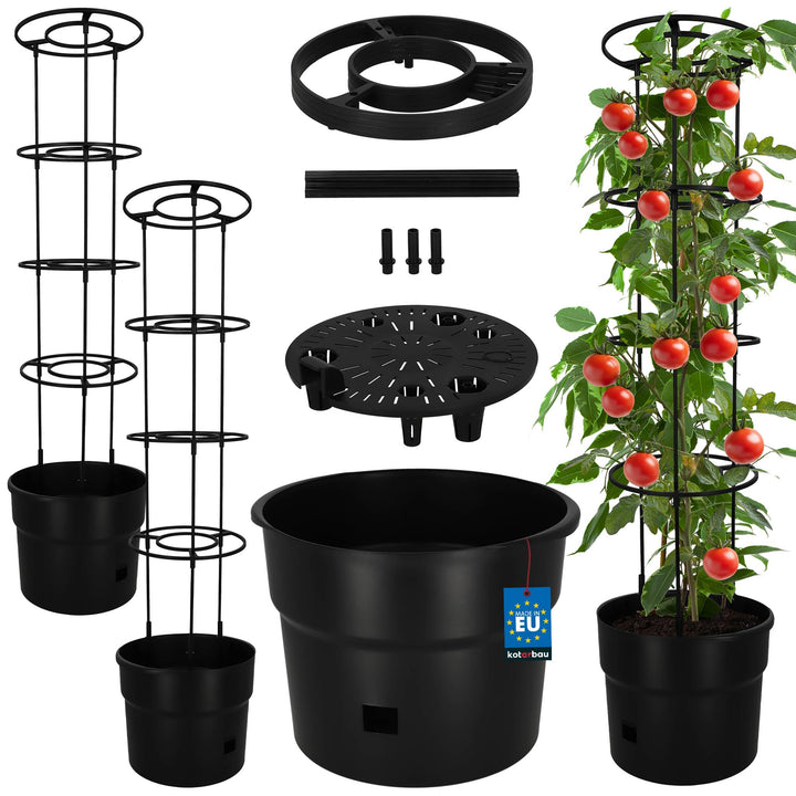 KOTARBAU® 2er Set Tomaten Rankhilfe - Anzuchttöpf - ⌀ 35 cm H: 128 cm - Pflanzkübel - Blumenkasten -